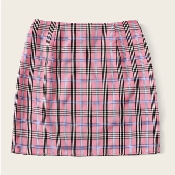 Blue and pink plaid skirt Clearance